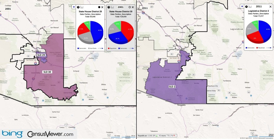 Arizona's 2nd Legislative District Before and After the 2010 Census Redistricting.jpg