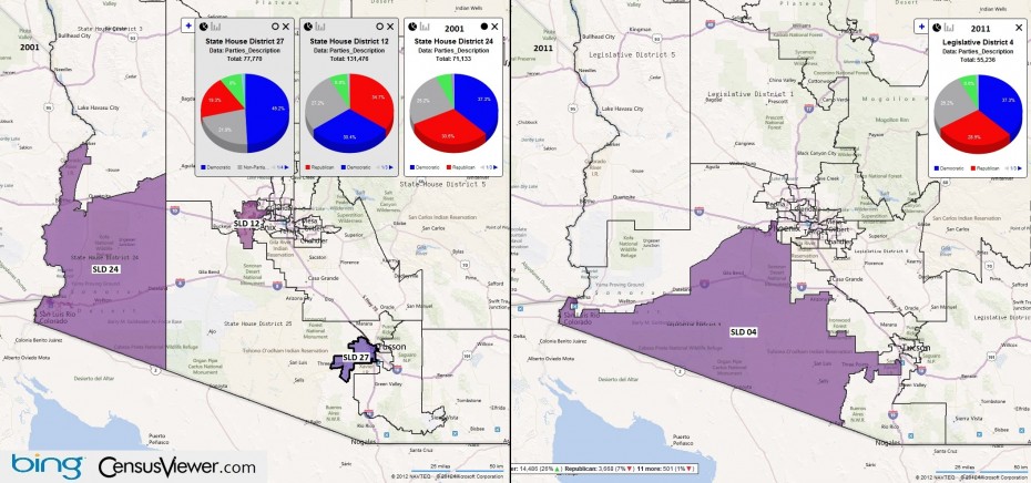 Arizona's 4th Legislative District Before and After the 2010 Census Redistricting.jpg