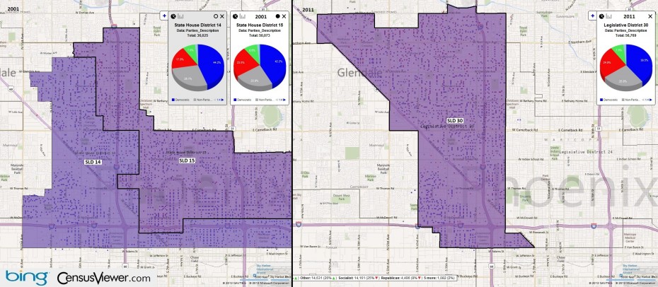 Arizona's 30th Legislative District Before and After the 2010 Census Redistricting.jpg