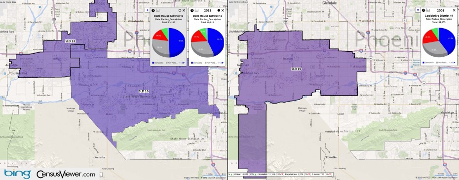 Arizona's 19th Legislative District Before and After the 2010 Census Redistricting.jpg