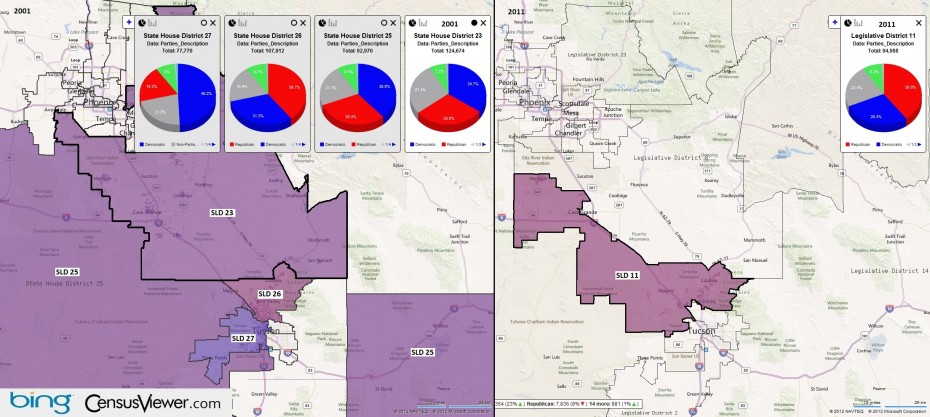 Arizona's 11th Legislative District Before and After the 2010 Census Redistricting.jpg
