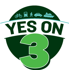 Yes on Regional Measure 3 campaign logo