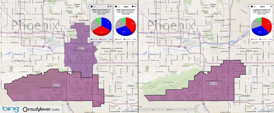 Arizona's 18th Legislative District Before and After the 2010 Census Redistricting.jpg