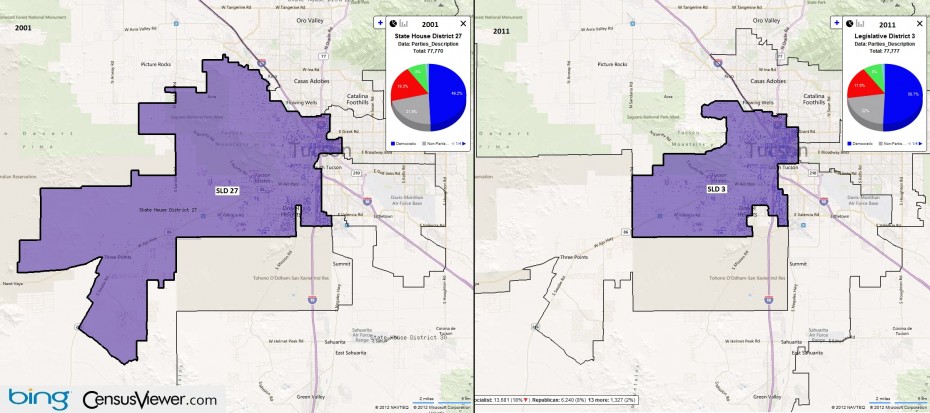 Arizona's 3rd Legislative District Before and After the 2010 Census Redistricting.jpg