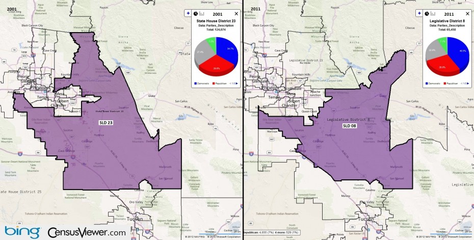 Arizona's 8th Legislative District Before and After the 2010 Census Redistricting.jpg