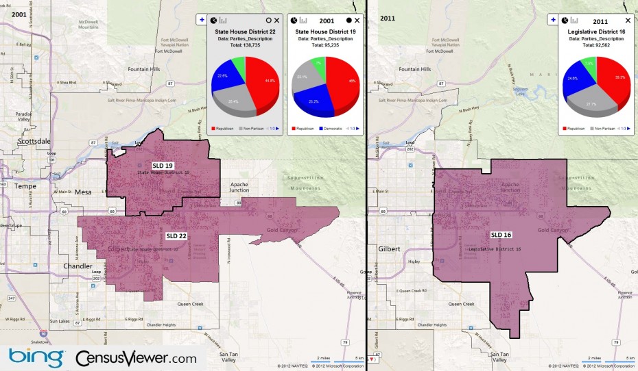 Arizona's 16th Legislative District Before and After the 2010 Census Redistricting.jpg