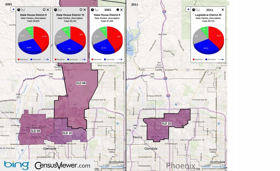 Arizona's 20th Legislative District Before and After the 2010 Census Redistricting.jpg