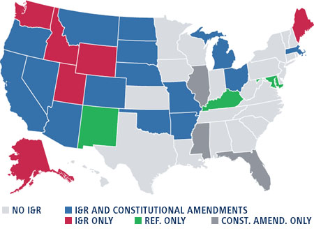 State map of Initiative and Referendum rights