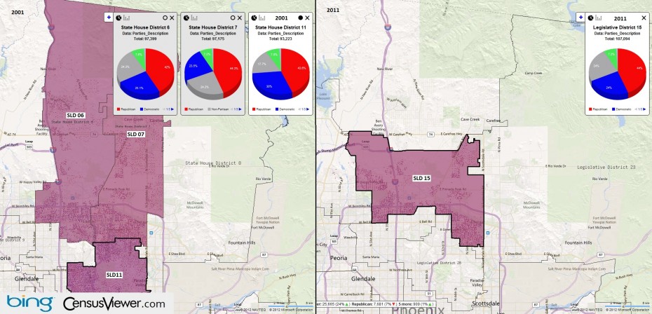 Arizona's 15th Legislative District Before and After the 2010 Census Redistricting.jpg