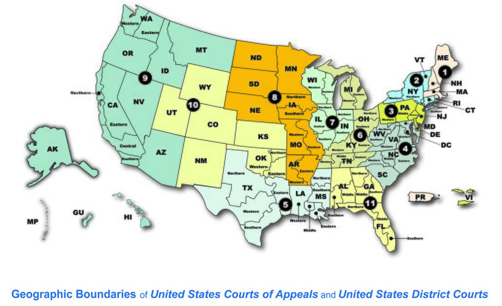 United States Courts Map