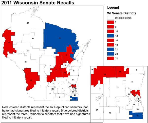 Timeline of events of the recall of Wisconsin State Senators in 2011 ...