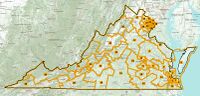 Figure 6: This map shows the Virginia State Senate districts after 2011 redistricting.