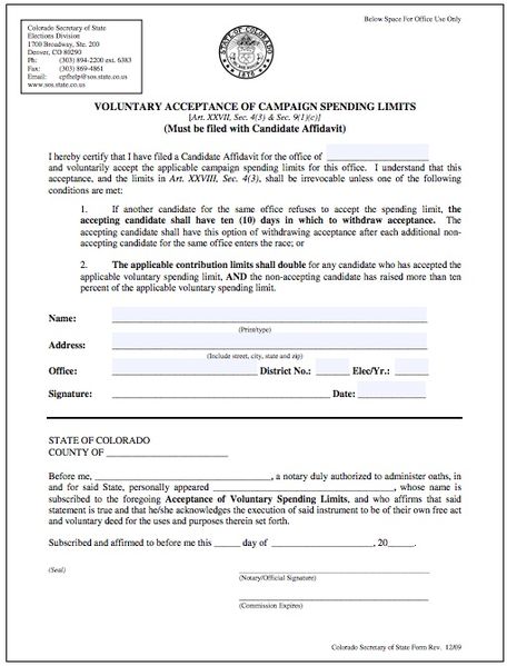 File:CO Voluntary Campaign Spending Limits form.jpg