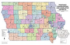 This map shows the 2010 state senate and state house districts as approved. Each Senate district was divided into two house districts, as noted by the blue lines.