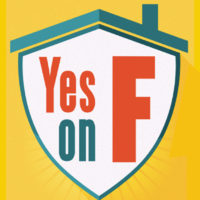 Defend SF Against Evictions, Yes on F campaign logo
