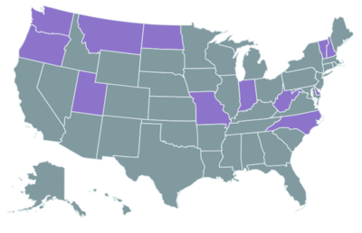 States with gubernatorial elections in 2016.