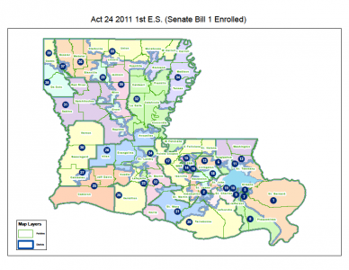 This is the approved Louisiana Senate map.