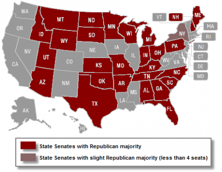 State Senates with Republican majoritypostelection.png