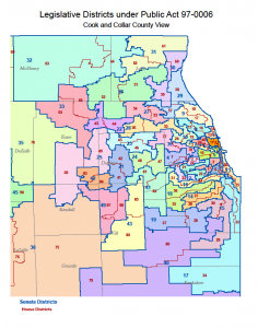 This is the approved Illinois Legislature map for Cook County and Collar Counties.