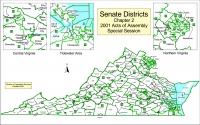 Figure 5: This map shows the Virginia State Senate districts after 2001 redistricting.