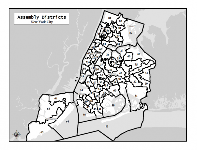 This is the approved Assembly map for New York City.