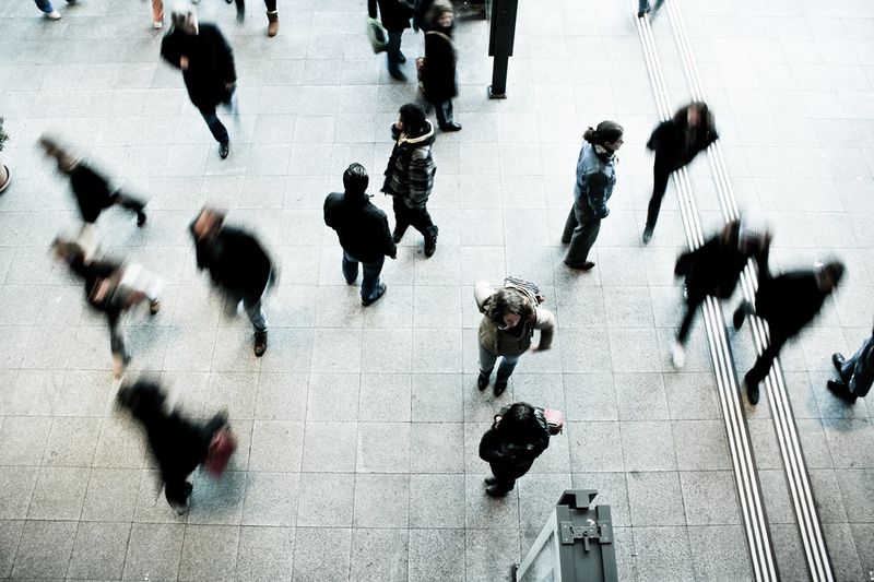 File:People walking pavement group.jpeg