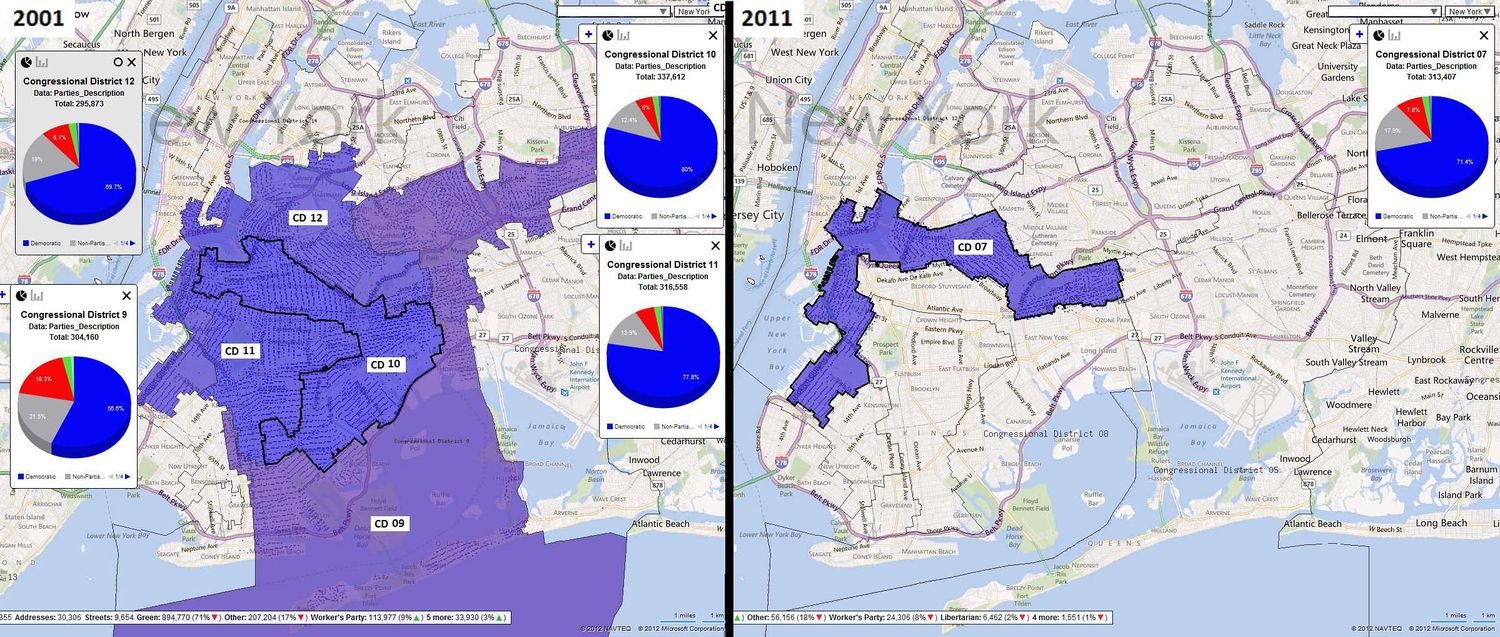 Congressional districts in New York after the 2010 Census redistricting