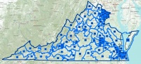 Figure 4: This map shows the Virginia House of Delegates districts after 2011 redistricting.