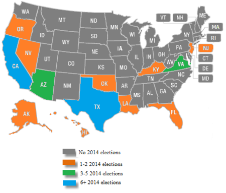States with 2014 municipal elections