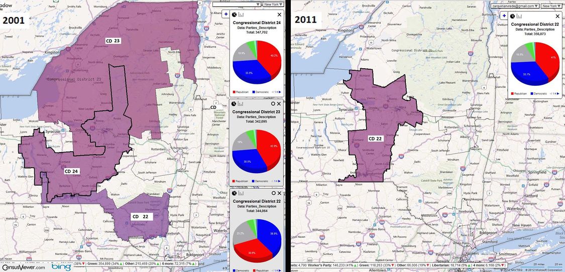 Congressional districts in New York after the 2010 Census redistricting