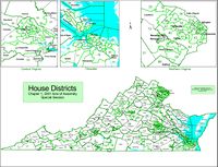 Figure 3: This map shows the Virginia House of Delegates districts after 2001 redistricting.